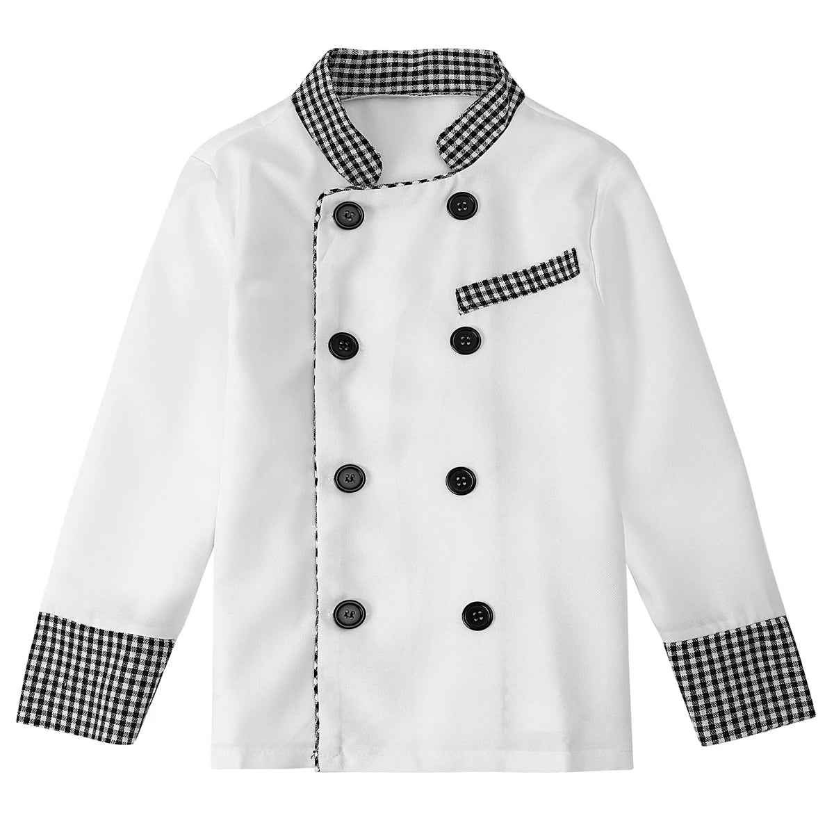 Kinder Chef Kostuum Set - Uniform met Broek, Bovenstuk en Muts