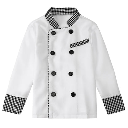 Kinder Chef Kostuum Set - Uniform met Broek, Bovenstuk en Muts