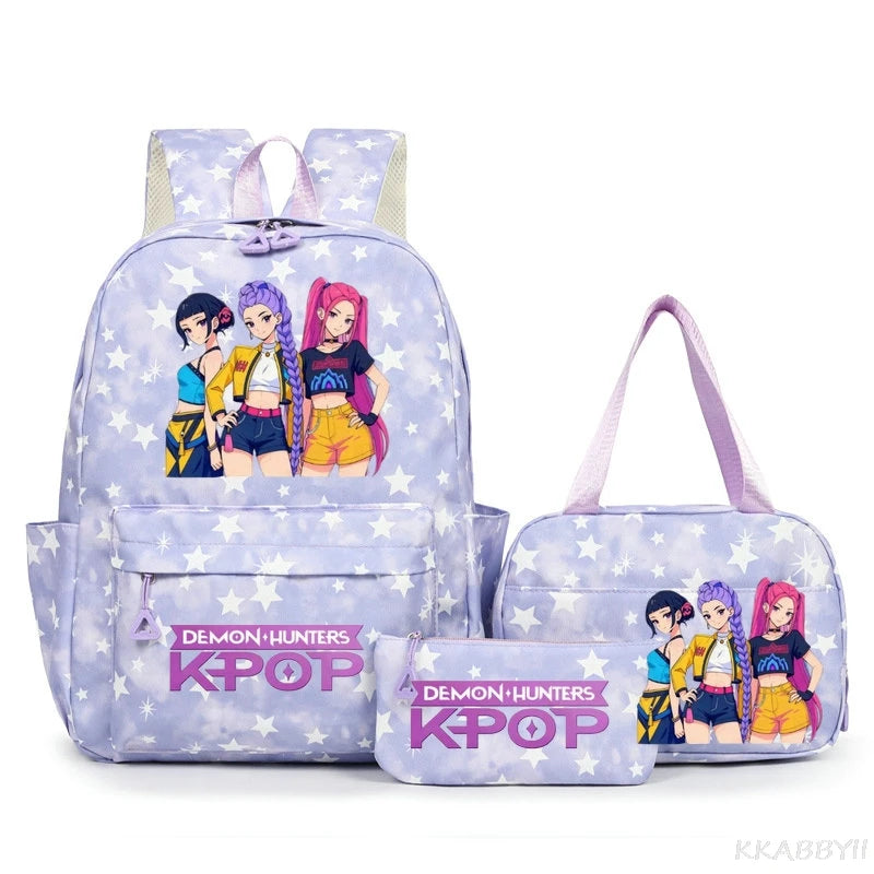 KPop Demon Hunters Schooltas met Lunchtas – Kleurrijk