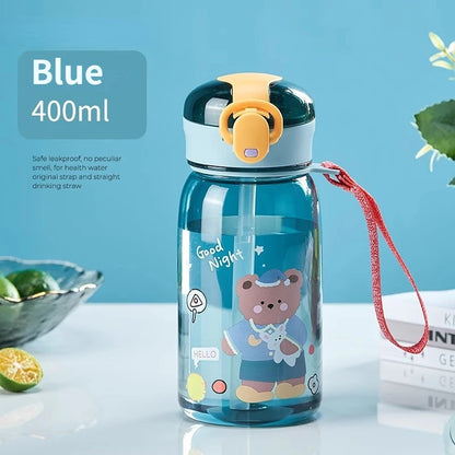 Kinder Drinkbeker Teddybeer met Rietje en Handig Draagkoord