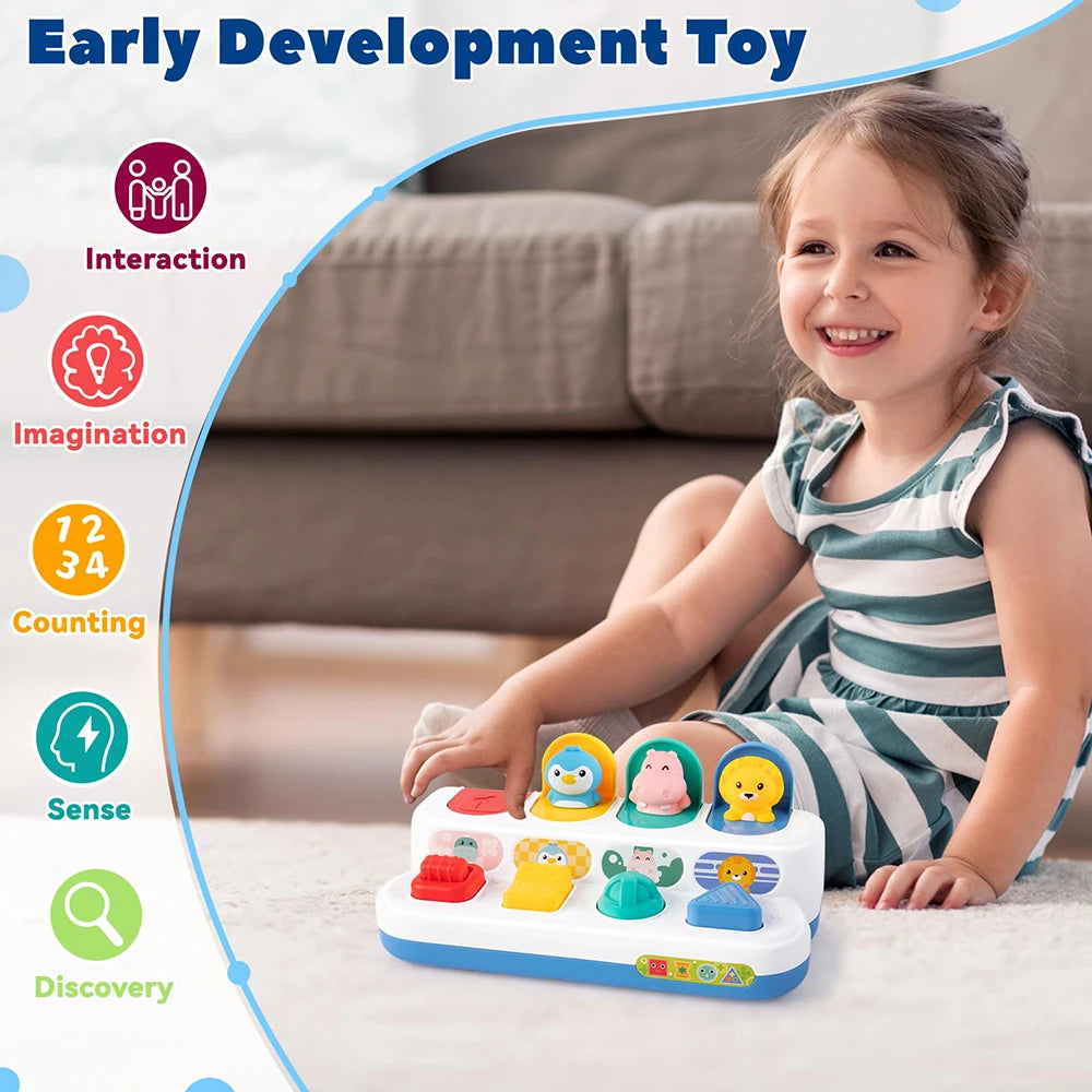 Baby Pop-Up Dieren Speelgoed met Knoppen