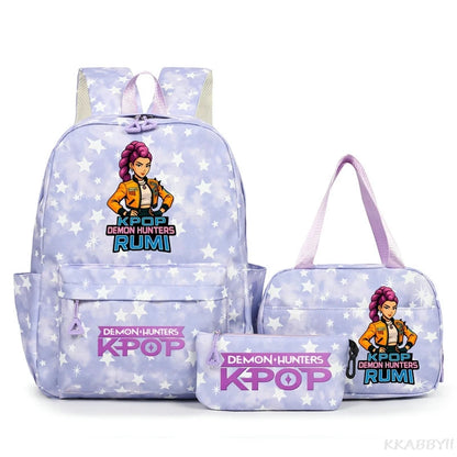 KPop Demon Hunters Schooltas met Lunchtas – Kleurrijk