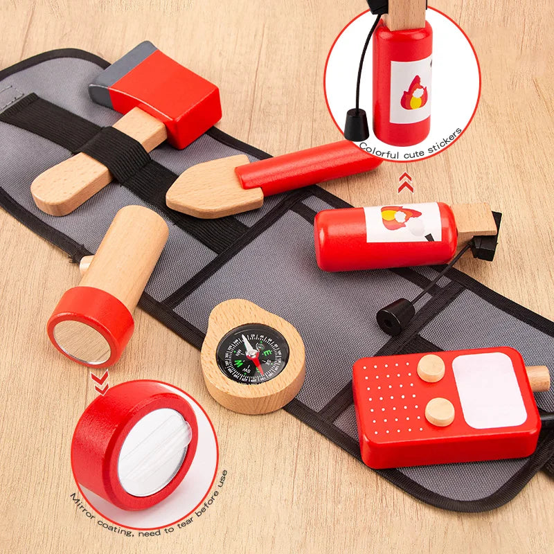 Houten Brandweer Heuptas Speelset voor Kinderen (3-6 Jaar)
