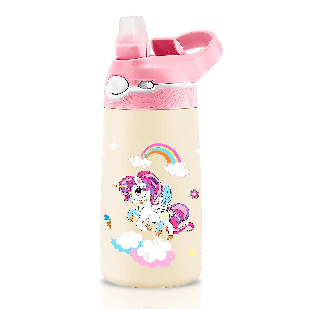 RVS Thermosfles voor Kinderen met Rietje 400ml – Lekvrij