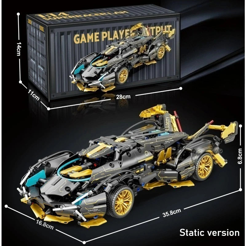 Bouwblok Raceauto - Statisch of Dynamisch - LEGO® Compatibel