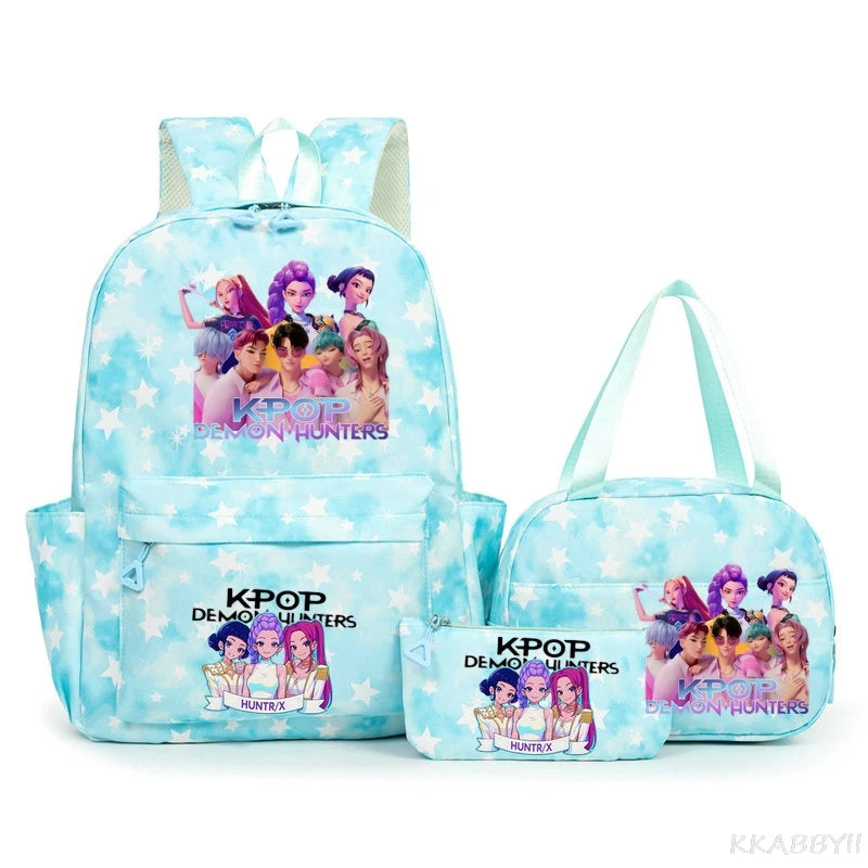 KPop Demon Hunters Schooltas met Lunchtas – Kleurrijk