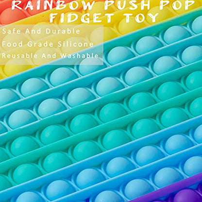 Groot Regenboog Pop-It Fidget Speelgoed – 30 cm – Tegen Stress en Verveling