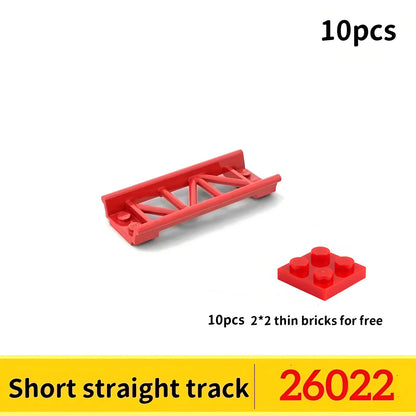 10 Stuks Achtbaan Rails Bouwblokken – Compatibel met bekende bouwsteentjes