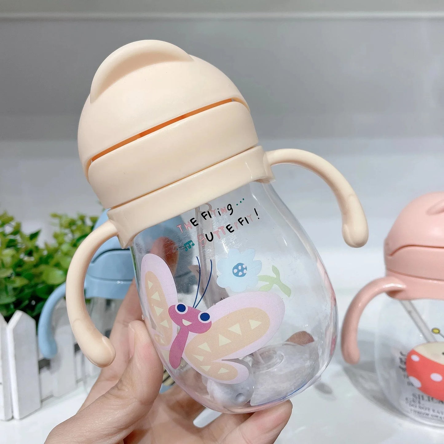 Anti-lek Drinkbeker met Rietje en Zwaartekrachtbal voor Baby's en Peuters