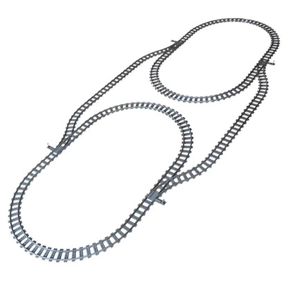 Compatibel LEGO Treinrails Bouwblokken Set met Kruising en Flexibele Sporen