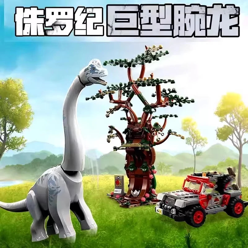 Bouwblokken Dinosaurus Wereld Set - Indominus Rex en Ankylosaurus