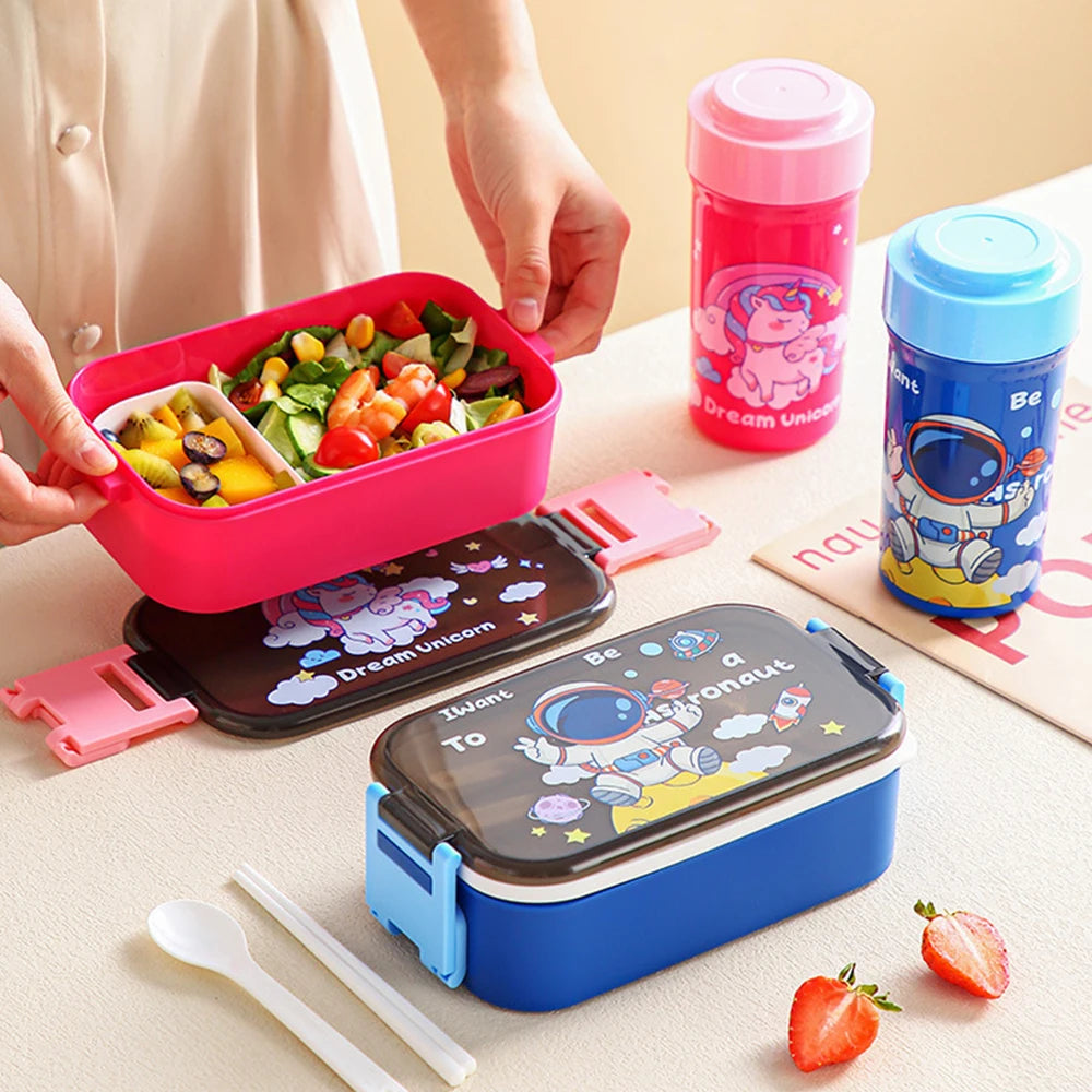 Lunchbox en Drinkfles voor Kinderen met Dinosaurus of Eenhoorn