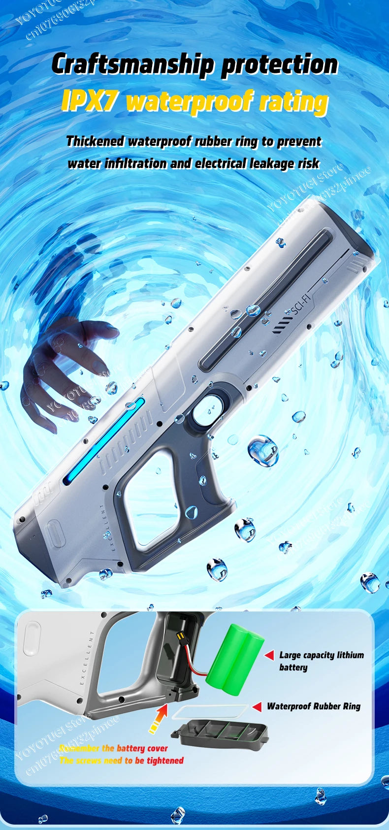 Elektrisch Waterpistool met Grote Capaciteit voor Kinderen