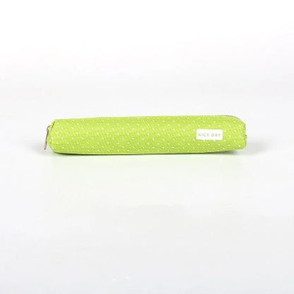 Canvas Etui met Streepjes en Stipjes in Snoepkleuren