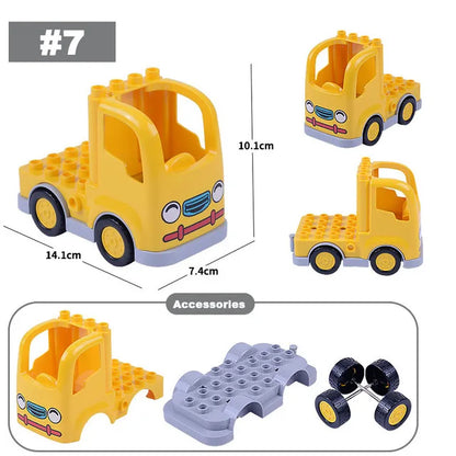 Voertuigen set voor grote bouwstenen – Compatibel met Duplo®