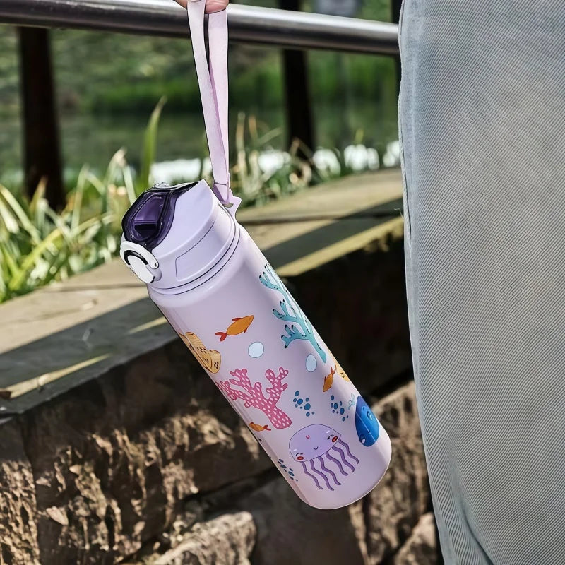 Lekvrije Dinosaurus Waterfles 750ml met Rietje voor Kinderen