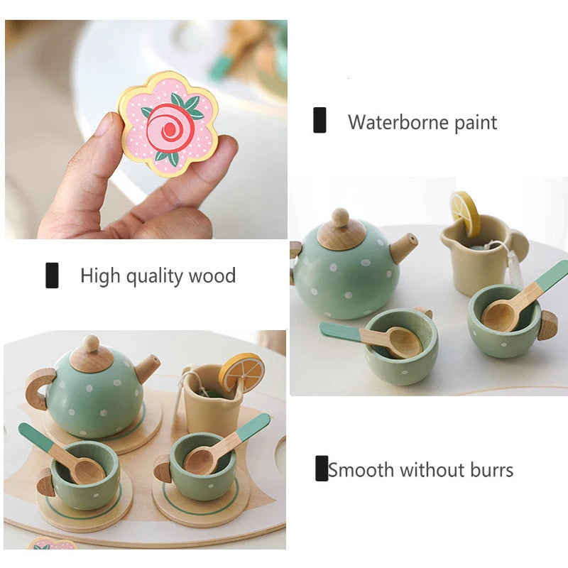 Houten Theeservies Speelset voor Kinderen