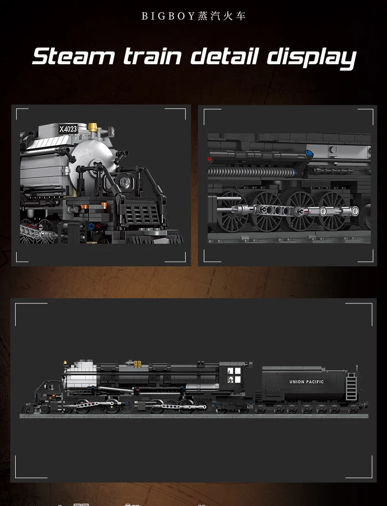 Bouwblokken Stoomtrein met Spoorrails - Compatibel met Lego