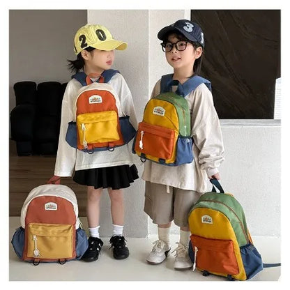 Lichtgewicht Kleurenblok Schoolrugzak - Waterproof & Comfortabel voor Kinderen