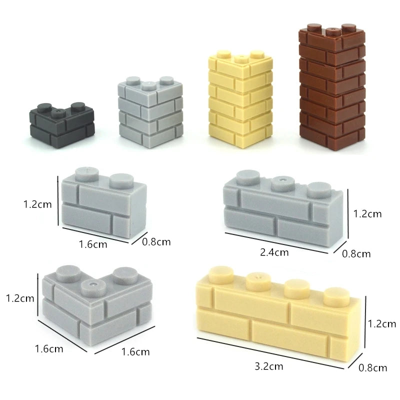 Kleine bouwstenen voor muren | Compatibel met Lego | Diverse maten