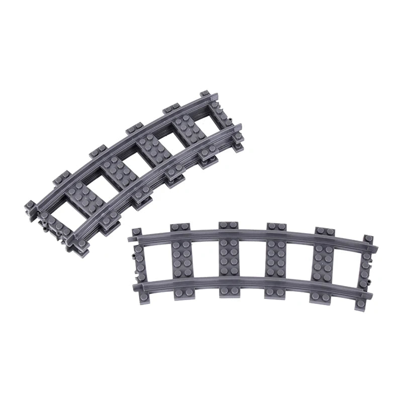 Bouwblokken Treinrails Set | Wissels, Kruisingen en Gebogen Sporen | Compatibel met Lego
