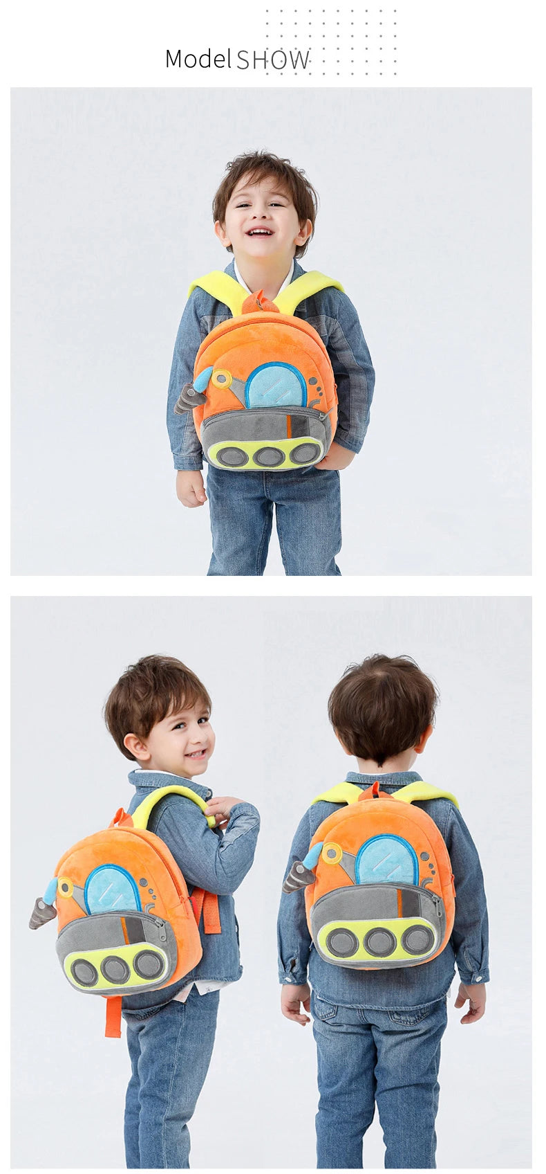 Pluche Kinderrugzak Graafmachine – 1-3 Jaar