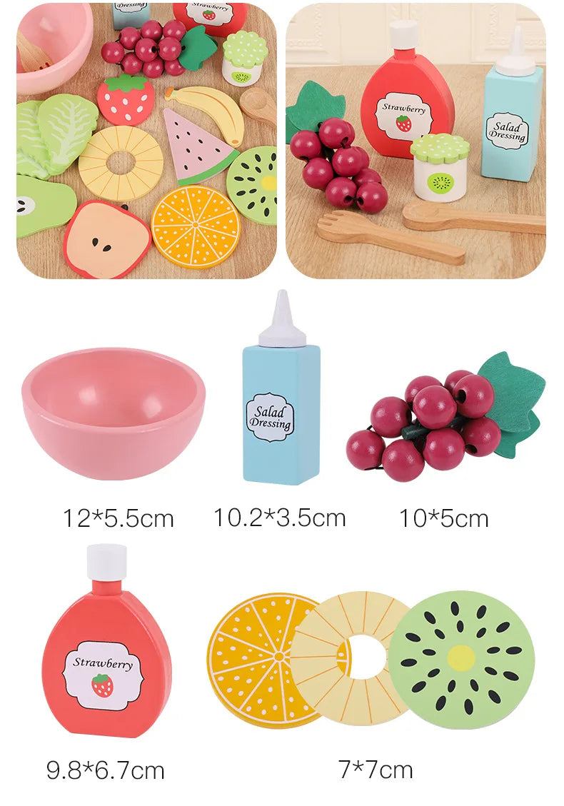 Houten Speelgoed Eten Snijset voor Kinderkeuken (3-6 jaar)