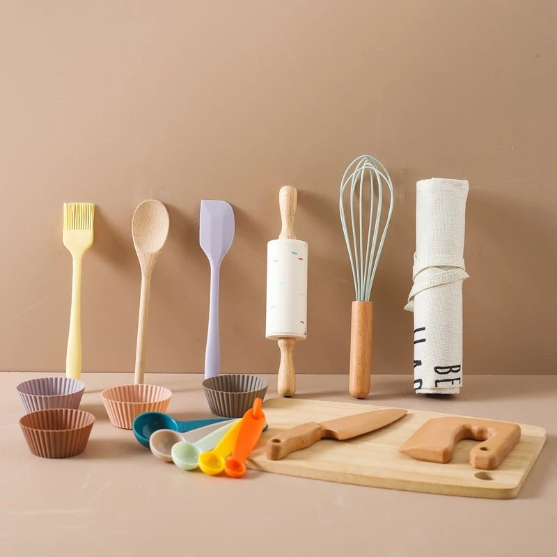 Houten Speelkeuken voor Kinderen met Snijplank en Schort