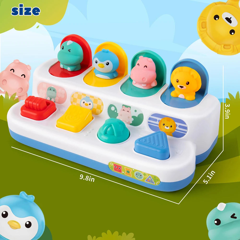 Baby Pop-Up Dieren Speelgoed met Knoppen