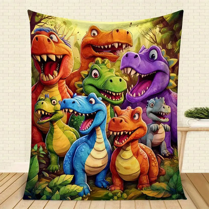 Flanellen Deken met Dinosaurusprint voor Kinderen en Woonkamer