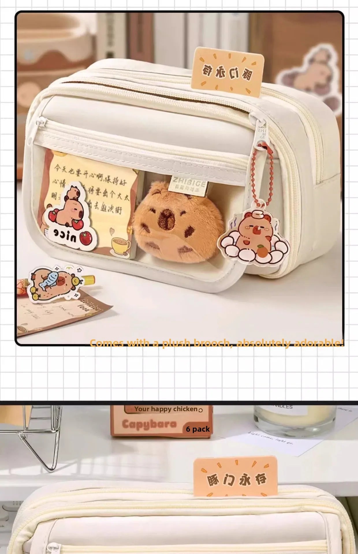 Grote Canvas Etui met Dierenprint voor Kinderen