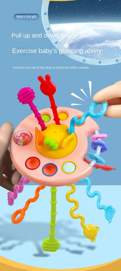 Montessori Baby Speelgoed met Trekkoord – Sensorische Ontwikkeling & Bijtring