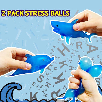 Rekbare Knijpballen Haai en Dolfijn – Stressbal voor Kinderen en Volwassenen