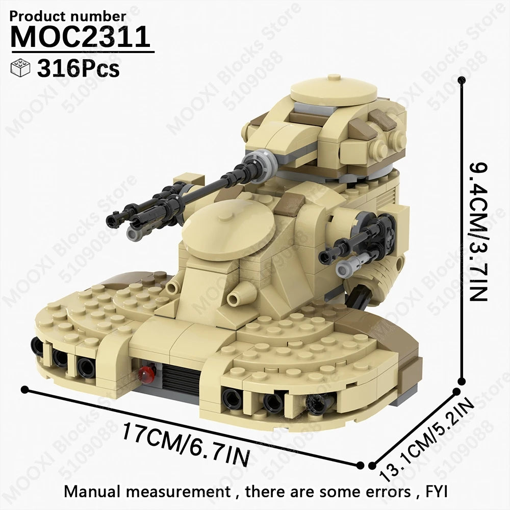 MOOXI Space Wars Bouwset: Voertuig & Tank Compatibel met LEGO®