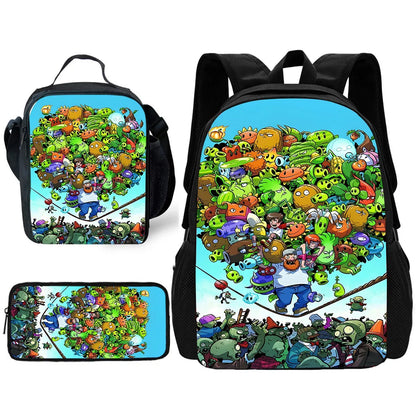 Schooltassenset met Lunchtas en Etui - Cartoon Thema