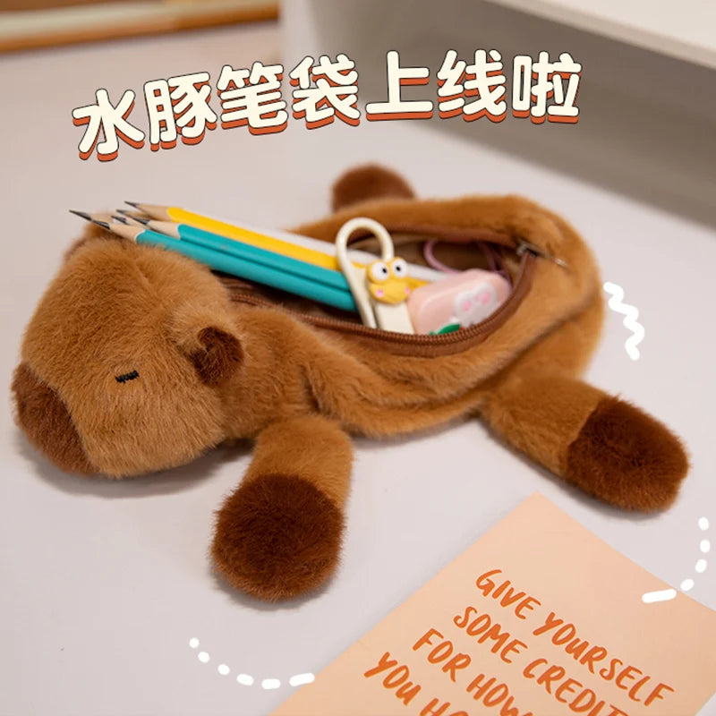 Grote Pluche Pennenzak met Dieren voor Schoolspullen