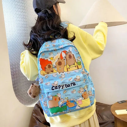 Ruime Capybara Rugzak van Nylon – Ideaal als Schooltas