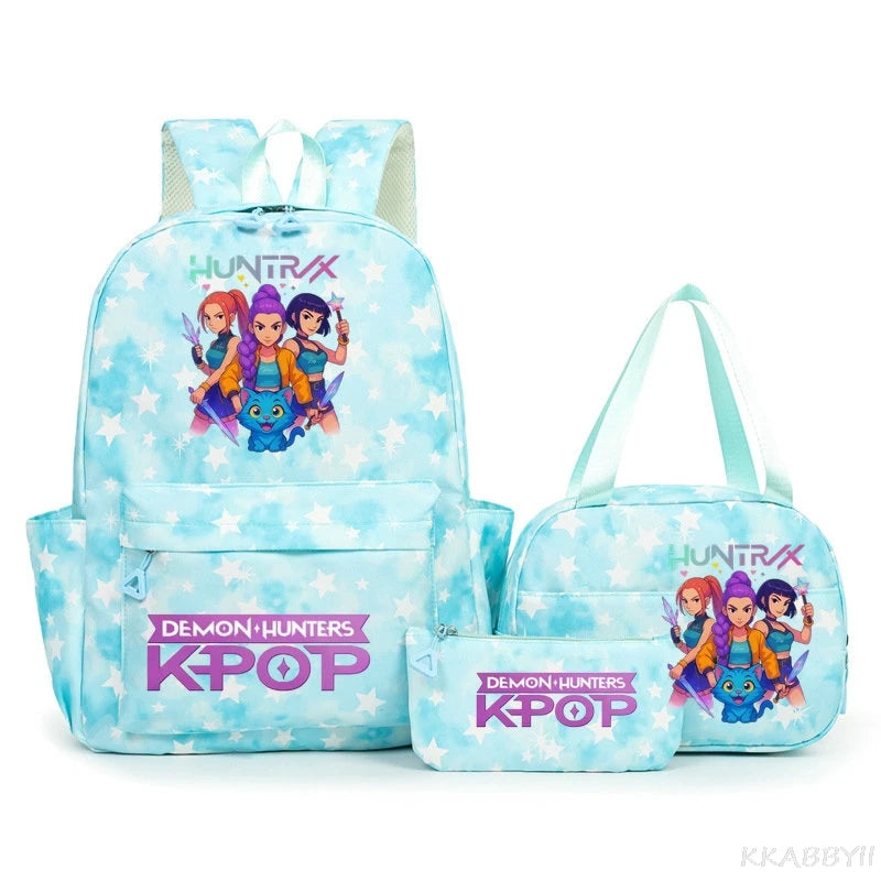 KPop Demon Hunters Schooltas met Lunchtas – Kleurrijk