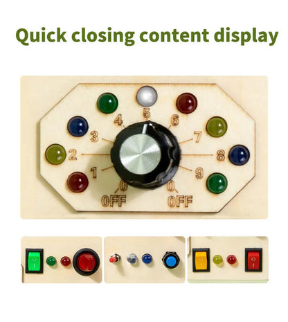 Houten Speelbord met LED Lichtschakelaars voor Kinderen 3-6 Jaar