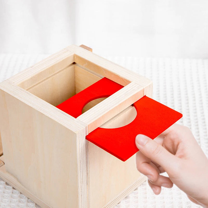 Montessori 4-in-1 Speelset: Objectpermanentie, Muntdrop, Worteloogst & Vormensorteerder