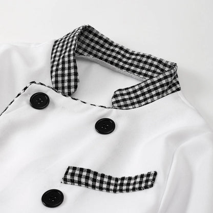 Kinder Chef Kostuum Set - Uniform met Broek, Bovenstuk en Muts