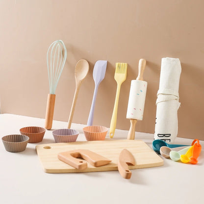 Houten Speelkeuken voor Kinderen met Snijplank en Schort