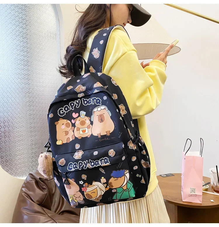 Ruime Capybara Rugzak van Nylon – Ideaal als Schooltas
