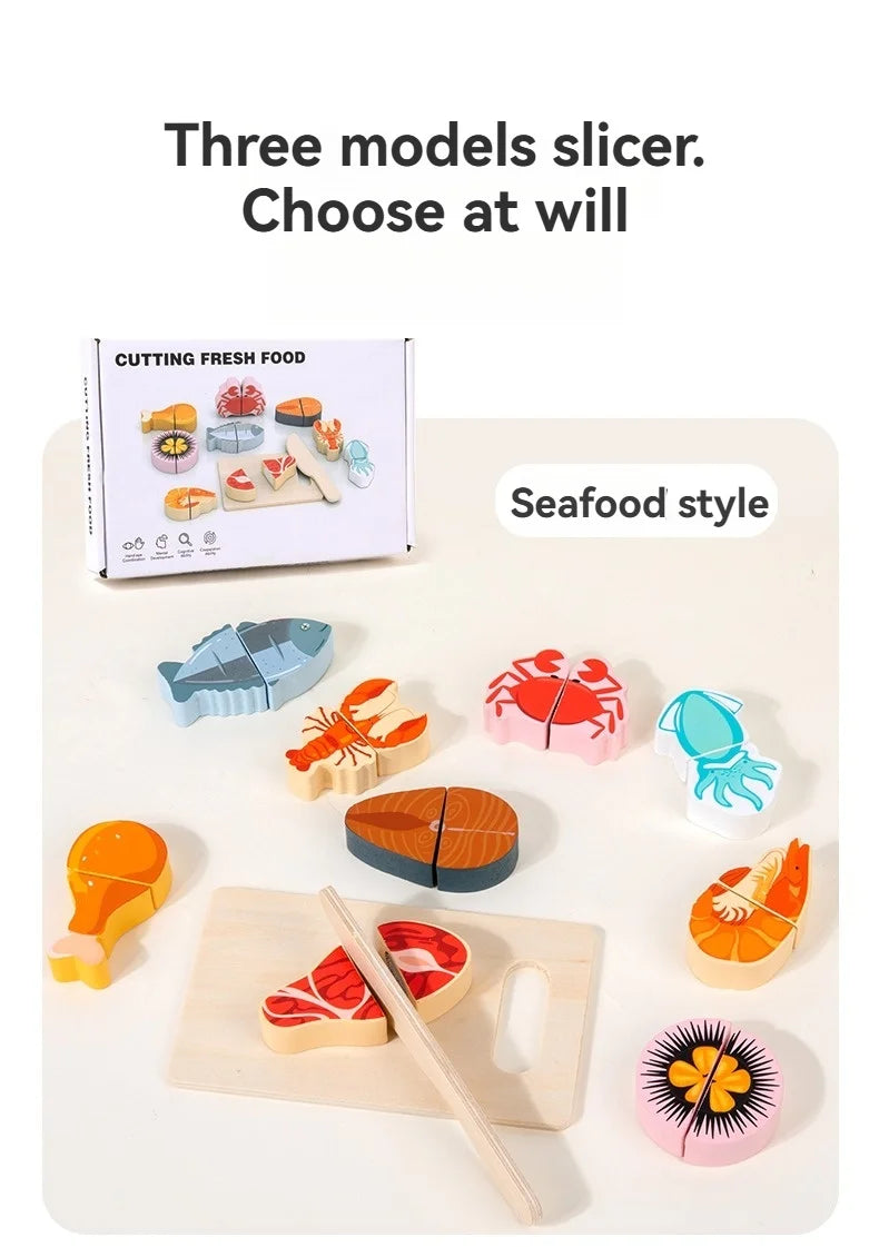 Houten Snijset Groenten en Fruit voor Kinderen