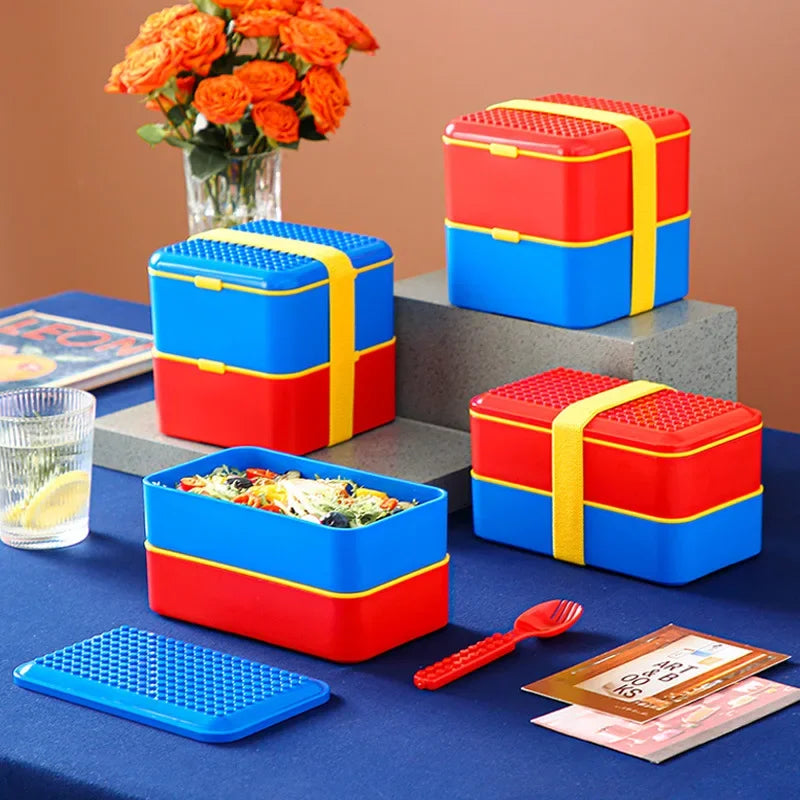 Lekvrije Lunchbox voor Kinderen met DIY Bouwblokken Design