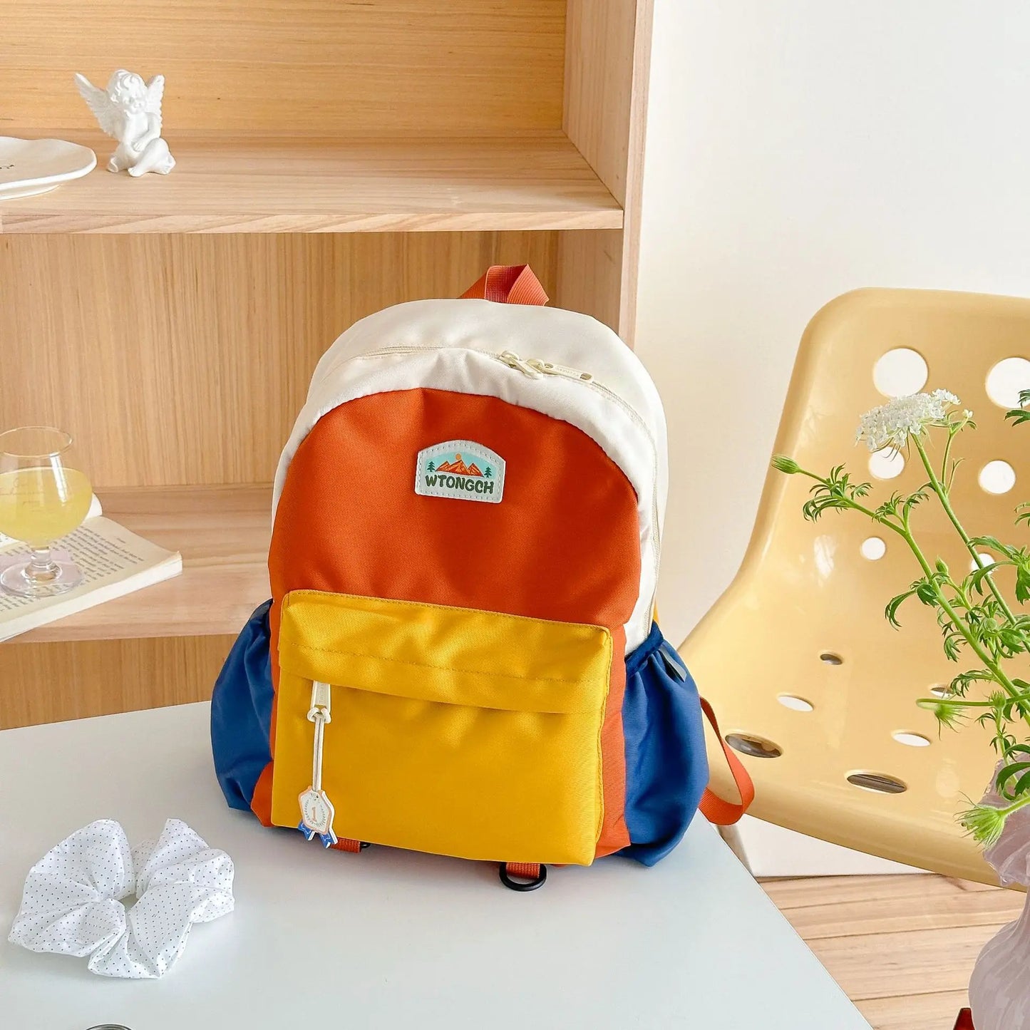 Lichtgewicht Kleurenblok Schoolrugzak - Waterproof & Comfortabel voor Kinderen
