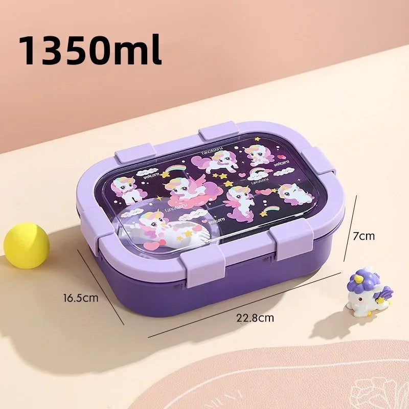 Cartoon Broodtrommel met Soepkom – Lekvrij en Draagbaar (1000ml/1350ml)