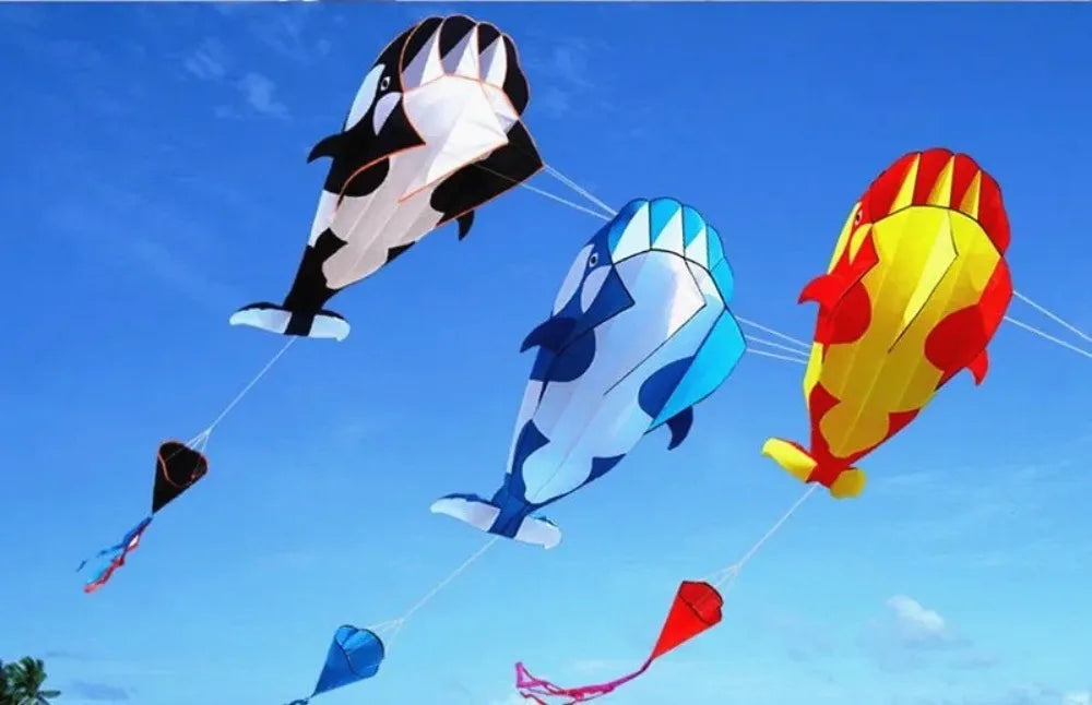 Grote Vlieger Walvis of Dolfijn – 2.2 meter met 100 meter vliegerlijn