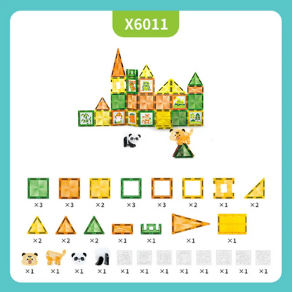Magnetische Bouwblokken Set - Boerderijdieren & Dinosauriërs voor Kinderen