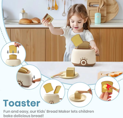 Plastic speelgoed keukenapparaten set met broodrooster, mixer en blender